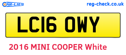LC16OWY are the vehicle registration plates.