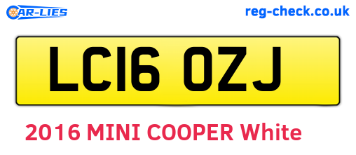 LC16OZJ are the vehicle registration plates.