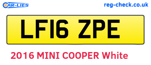 LF16ZPE are the vehicle registration plates.