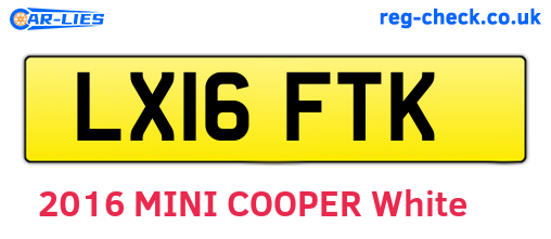 LX16FTK are the vehicle registration plates.