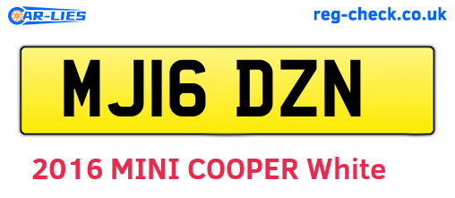 MJ16DZN are the vehicle registration plates.