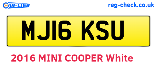 MJ16KSU are the vehicle registration plates.