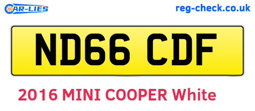 ND66CDF are the vehicle registration plates.