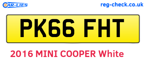 PK66FHT are the vehicle registration plates.