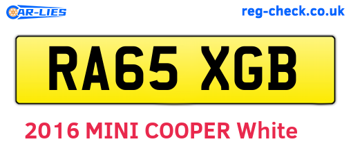 RA65XGB are the vehicle registration plates.