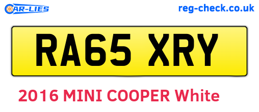 RA65XRY are the vehicle registration plates.