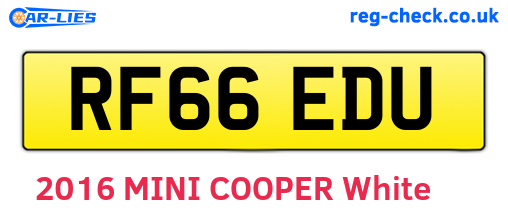 RF66EDU are the vehicle registration plates.