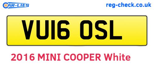 VU16OSL are the vehicle registration plates.