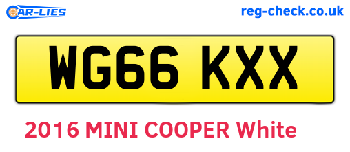 WG66KXX are the vehicle registration plates.
