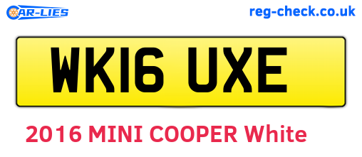 WK16UXE are the vehicle registration plates.