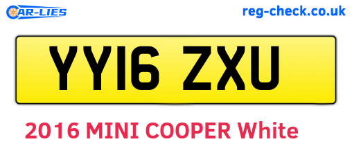 YY16ZXU are the vehicle registration plates.