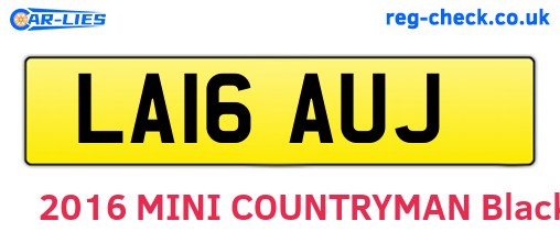 LA16AUJ are the vehicle registration plates.