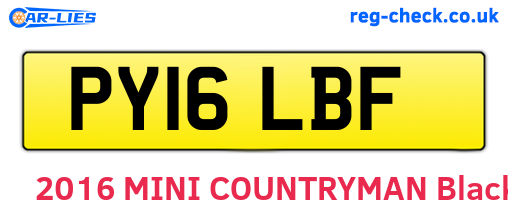 PY16LBF are the vehicle registration plates.