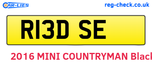 R13DSE are the vehicle registration plates.