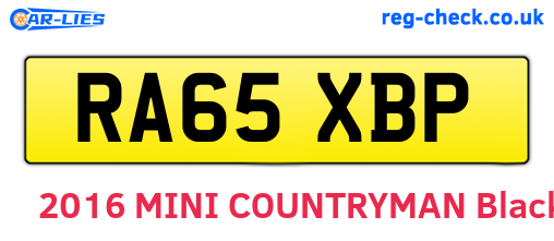 RA65XBP are the vehicle registration plates.