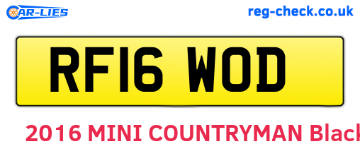 RF16WOD are the vehicle registration plates.