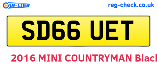 SD66UET are the vehicle registration plates.