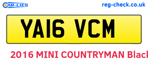 YA16VCM are the vehicle registration plates.