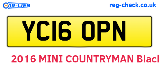 YC16OPN are the vehicle registration plates.