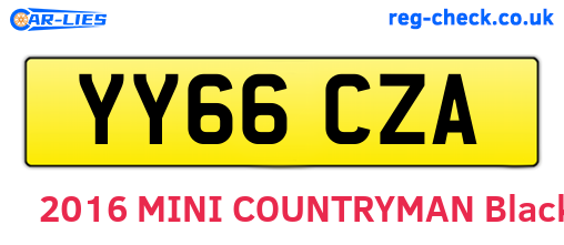 YY66CZA are the vehicle registration plates.