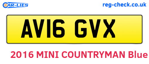 AV16GVX are the vehicle registration plates.
