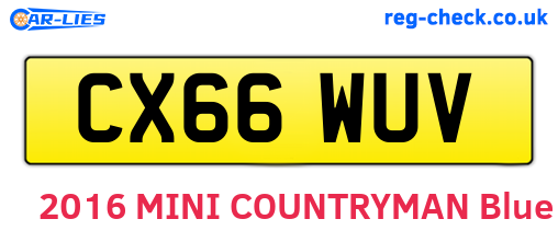 CX66WUV are the vehicle registration plates.