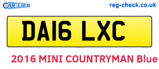 DA16LXC are the vehicle registration plates.