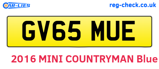 GV65MUE are the vehicle registration plates.