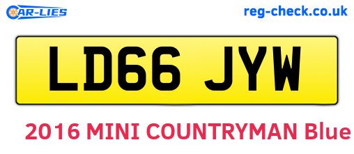 LD66JYW are the vehicle registration plates.