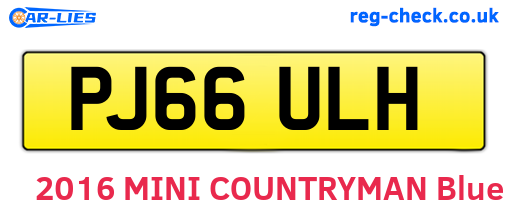 PJ66ULH are the vehicle registration plates.