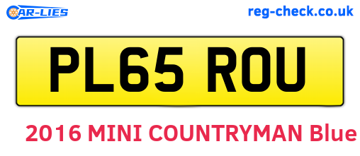 PL65ROU are the vehicle registration plates.