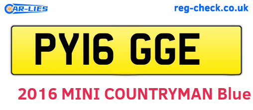 PY16GGE are the vehicle registration plates.