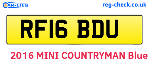 RF16BDU are the vehicle registration plates.