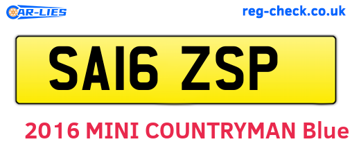 SA16ZSP are the vehicle registration plates.