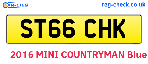 ST66CHK are the vehicle registration plates.