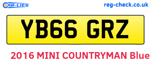 YB66GRZ are the vehicle registration plates.