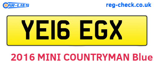 YE16EGX are the vehicle registration plates.