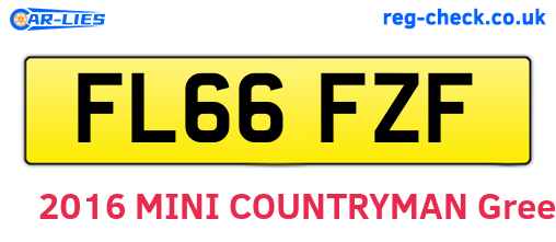 FL66FZF are the vehicle registration plates.