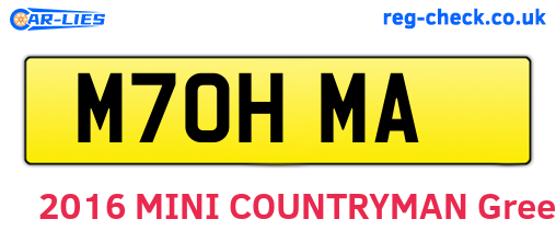 M70HMA are the vehicle registration plates.