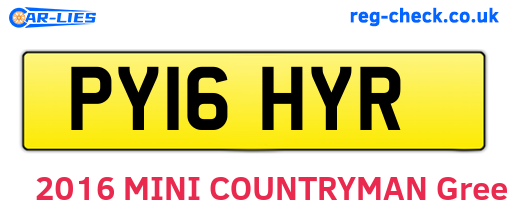 PY16HYR are the vehicle registration plates.