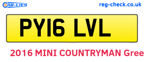 PY16LVL are the vehicle registration plates.