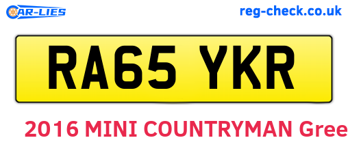 RA65YKR are the vehicle registration plates.