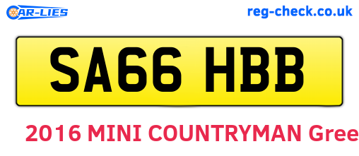 SA66HBB are the vehicle registration plates.