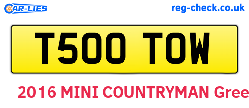 T500TOW are the vehicle registration plates.