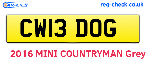 CW13DOG are the vehicle registration plates.
