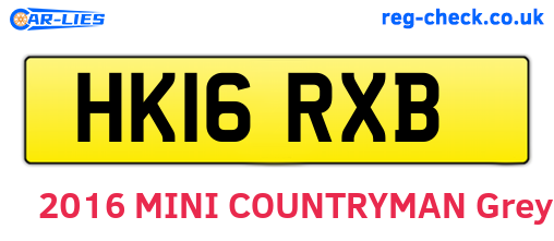 HK16RXB are the vehicle registration plates.