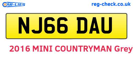 NJ66DAU are the vehicle registration plates.
