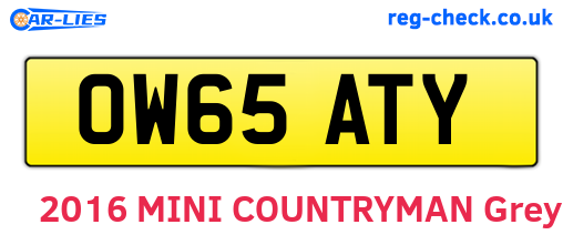 OW65ATY are the vehicle registration plates.
