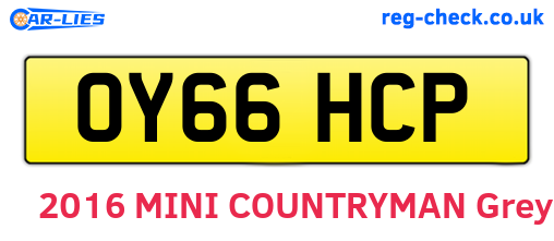 OY66HCP are the vehicle registration plates.
