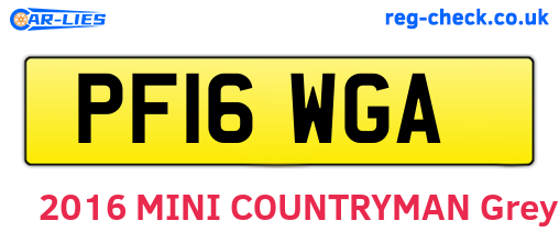 PF16WGA are the vehicle registration plates.